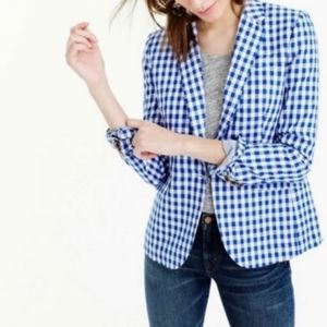 J. Crew royal blue gingham blazer, Size 8.